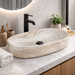 Marble Oval Countertop Long Wash Basin 