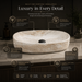 Marble Oval Countertop Long Wash Basin 