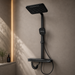 Matte Black Rain Shower System with Hand Shower