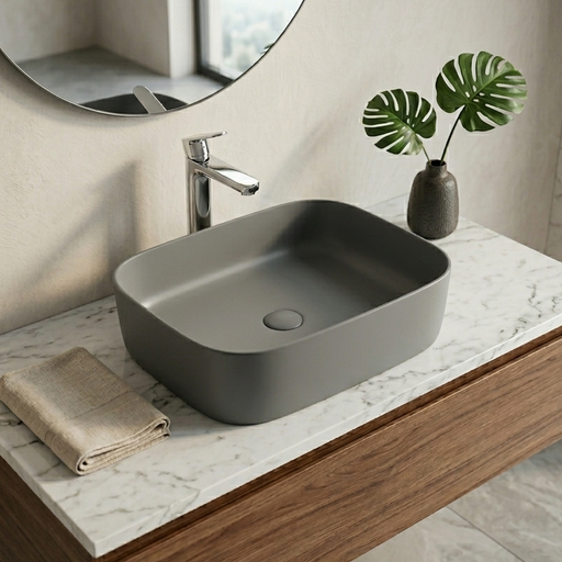 Matte Gray Melamine Wash Basin