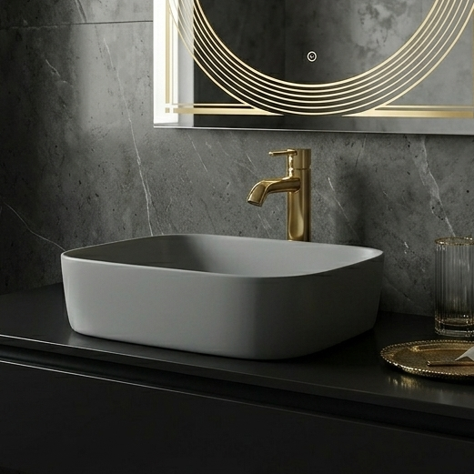 Matte Gray Melamine Wash Basin