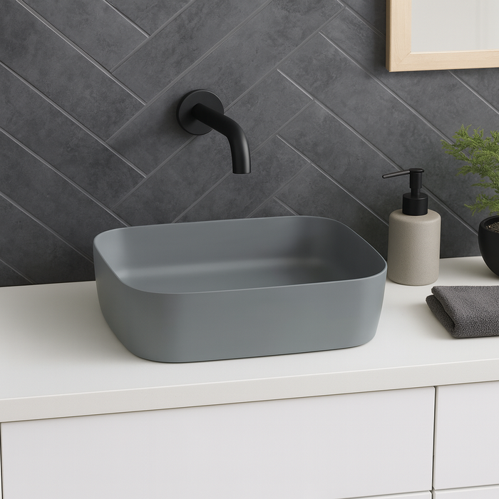 Matte Gray Melamine Wash Basin