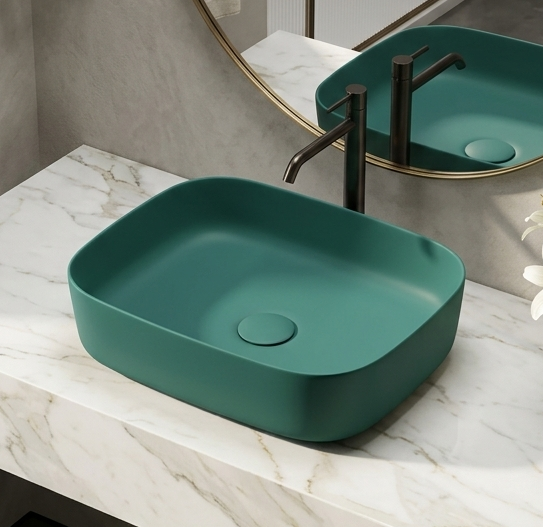 Matte Green Melamine Wash Basin