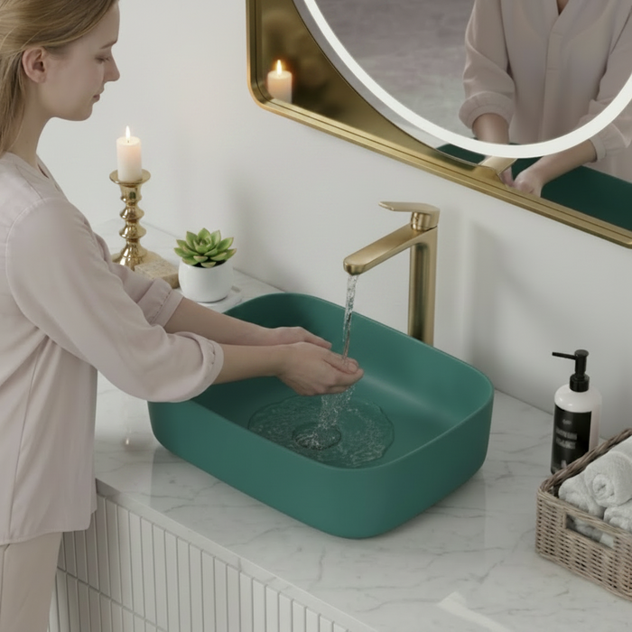 Matte Green Melamine Wash Basin