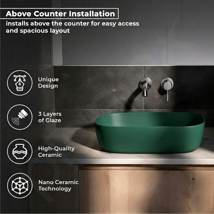 Matte Green Melamine Wash Basin