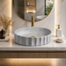 Matte Marble Finish Designer Oval Countertop Bathroom Wash Basin 