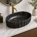 Matte Marble Finish Designer Oval Countertop Wash Basin 