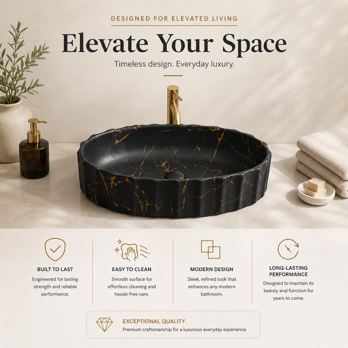 Matte Marble Finish Designer Oval Countertop Wash Basin 