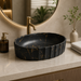 Matte Marble Finish Designer Oval Countertop Wash Basin 