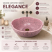 Matte Pink Moroccan ceramic flower shape wash basin  