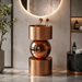 Metal Pedestal Wash Basin,size-16x16x33 Inch, Rose gold