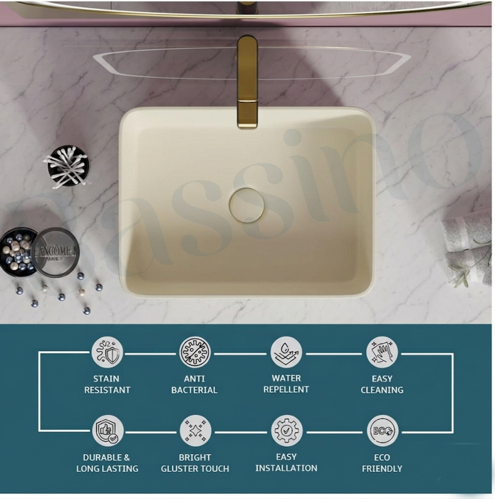 Modern Beige Melamine Wash Basin 