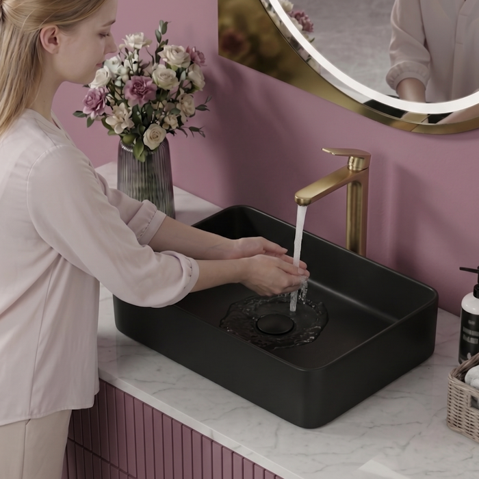 Modern Black Melamine Wash Basin
