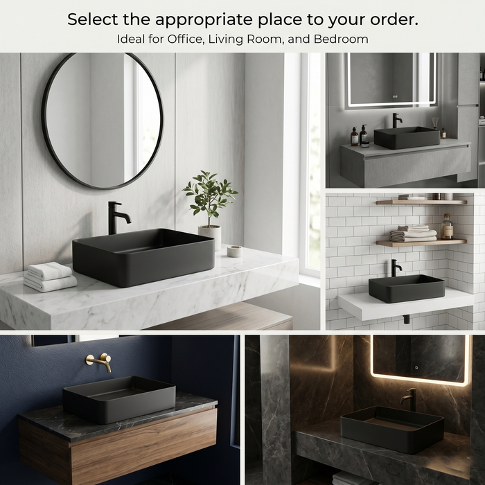 Modern Black Melamine Wash Basin