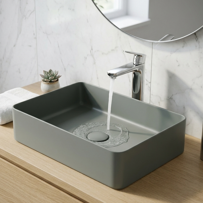  Modern Grey Melamine Wash Basin