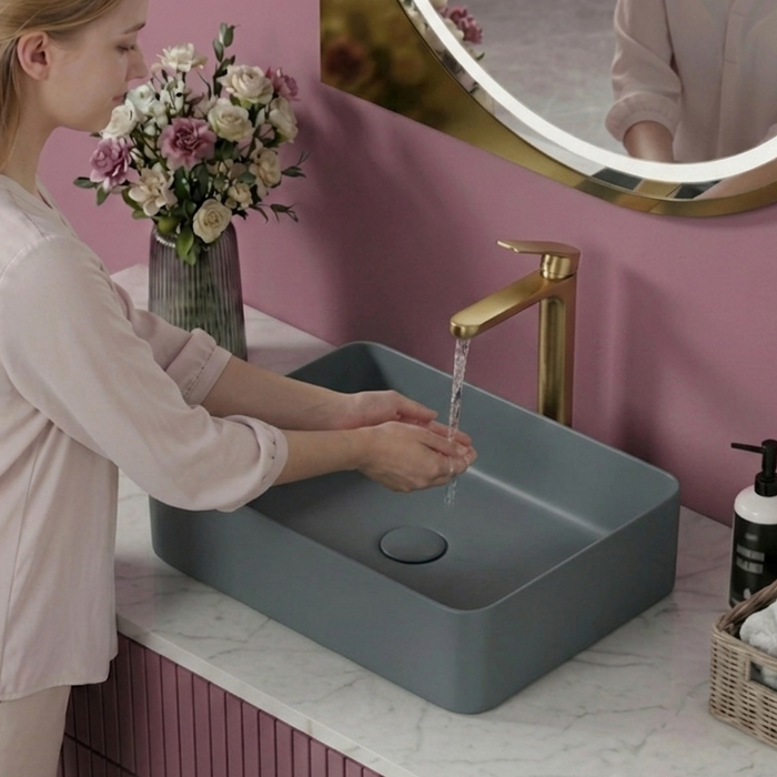  Modern Grey Melamine Wash Basin 