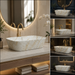 Modern Ivory Marble finish Countertop Wash Basin 