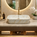 Modern Ivory Marble finish Countertop Wash Basin 