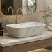 Modern Ivory Marble finish Countertop Wash Basin 