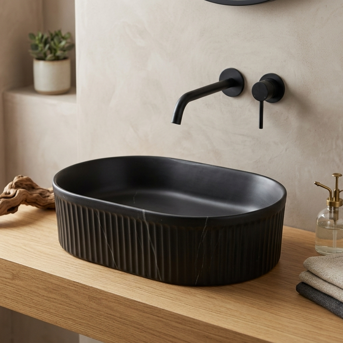 Modern Luxury Bathroom Sink | Matte Black