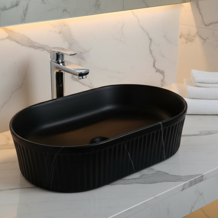 Modern Luxury Bathroom Sink | Matte Black