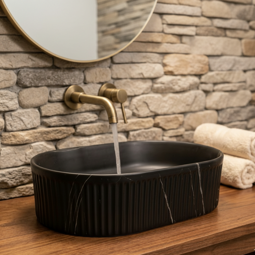 Modern Luxury Bathroom Sink | Matte Black