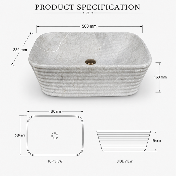 Modern Marble finish Countertop Wash Basin 