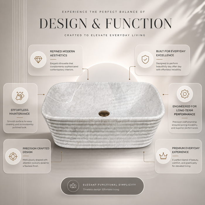 Modern Marble finish Countertop Wash Basin 