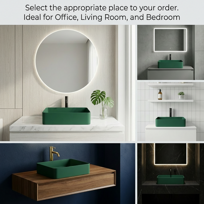 Modern Matt Green Melamine Wash Basin