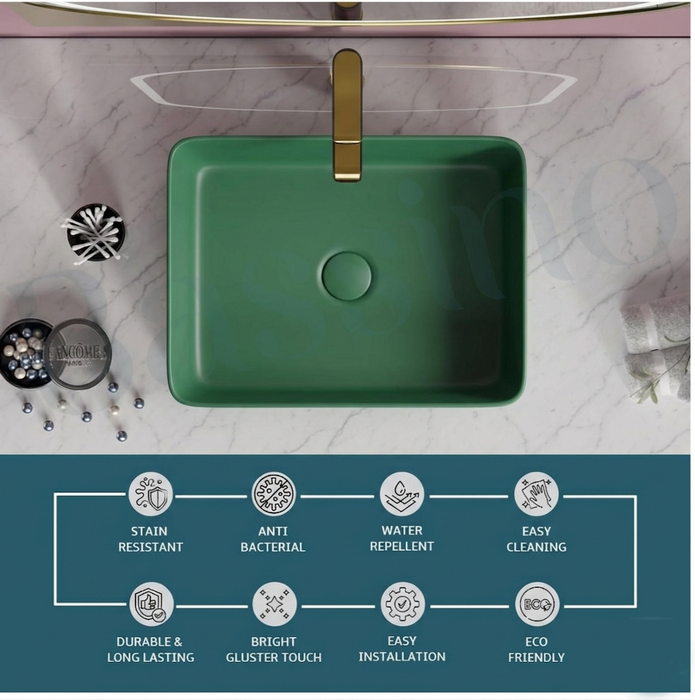 Modern Matt Green Melamine Wash Basin