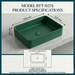 Modern Matt Green Melamine Wash Basin Size 