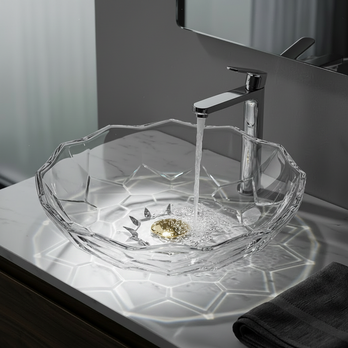 Modern Transparent Glass Wash Basin 