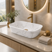 Modern White With Marble finish Countertop Wash Basin 