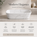 Modern White With Marble finish Countertop Wash Basin 