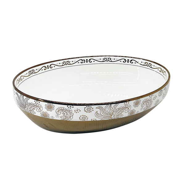 Premium Ceramic Designer Table Top Wash Basin, Refined Finish (20 × 14.5 × 5.5 In) ROSE GOLD