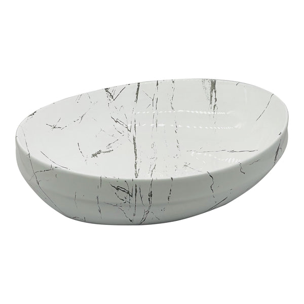 Premium Ceramic Designer Table Top Wash Basin, Refined Finish (20 × 14.5 × 5.5 In) MARBLE MATT-4