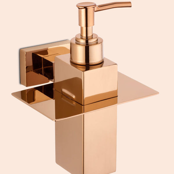 BASSINO Stylish Liquid Soap Dispenser For Bathroom/office/home/hotels-Brass-Chrome Gloss Finish  | Rose gold