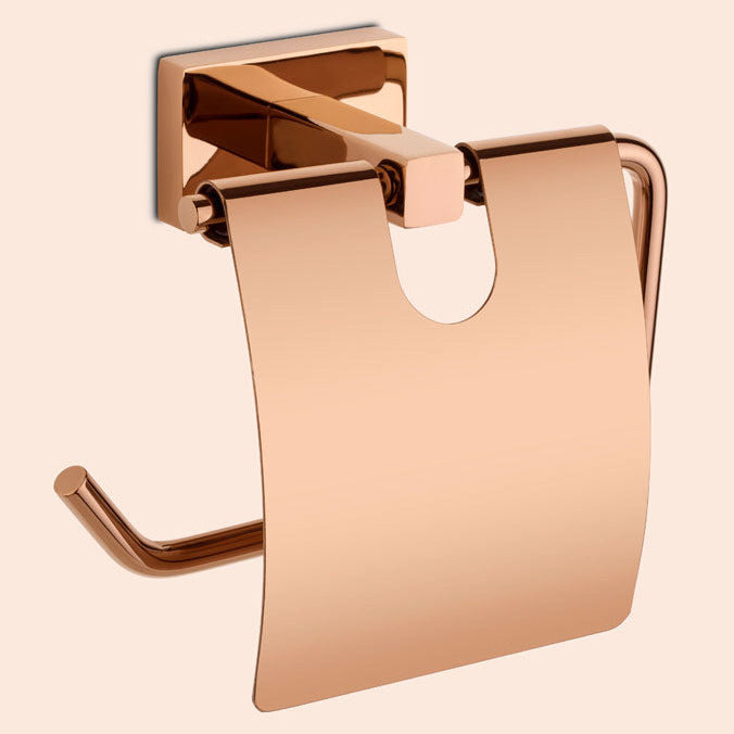 BASSINO Stylish Tissue Paper Holder For Bathroom/office/home/hotels-Brass,Glossy Finish Rose gold