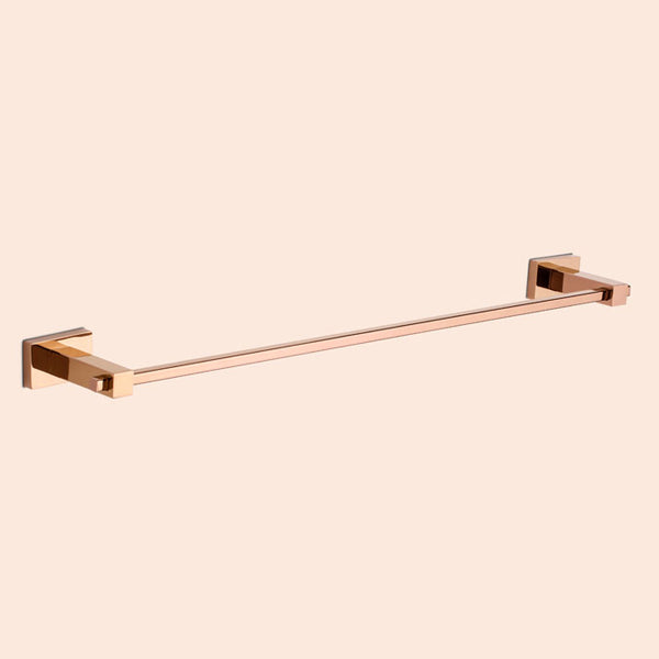 BASSINO Stylish Towel Rod For Bathroom/office/home/hotels-Brass-Chrome Glossy Finish Rose gold 24"