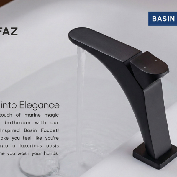 BASSINO DOFAZ Short Body Dolphin-Inspired Basin Faucet | 3 Years Warranty Black