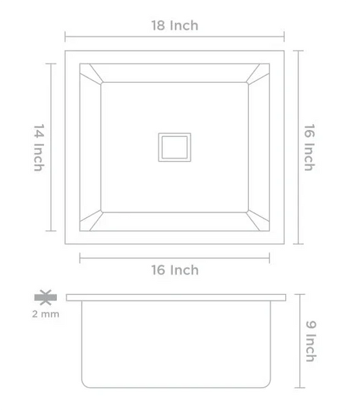 Bassino Handmade 304 GRADE Kitchen Sink 16x18 Inch ,Satin Finish,25 years warranty