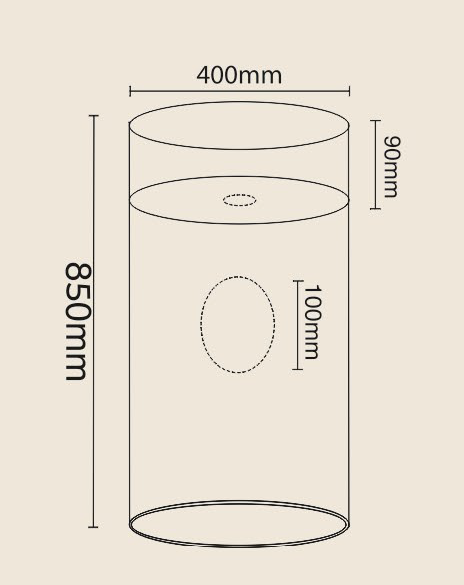 Bassino Stainless Steel Column Basin Commercial Kitchen Prep & Utility Sink, Bar Toilet Round Column Sink Floor Washbasin, Anti-sirting Design (Size-400*400*850 mm)