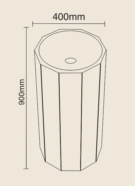 Bassino Stainless Steel Column Basin Commercial Kitchen Prep & Utility Sink, Bar Toilet Round Column Sink Floor Washbasin, Anti-sirting Design (Size-400*400*800 mm)