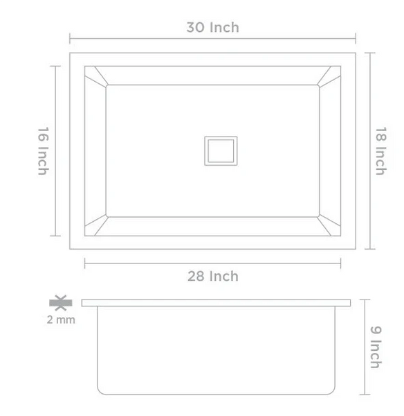 Bassino Handmade 304 GRADE Kitchen Sink 30x18 Inch ,Satin Finish,25 years warranty