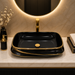 Premium Black & Gold Rectangular Luxury Countertop Wash Basin