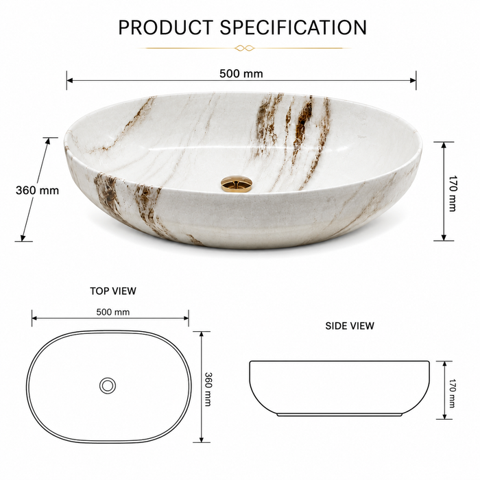 Premium Ceramic Designer Table Top Wash Basin, Refined Finish