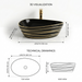 Premium Designer Ceramic Table Top Wash Basin, Black & Gold 