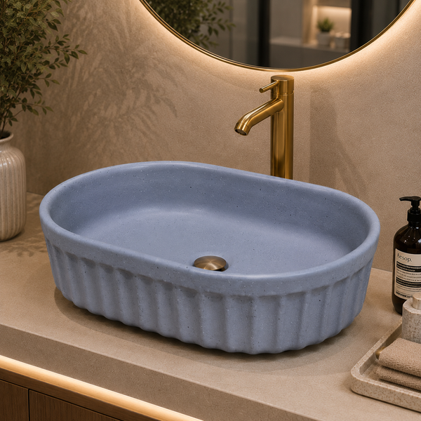 Premium Designer Table top/Counter top Wash Basin/Vessel sink (22x14x6 In) Grey