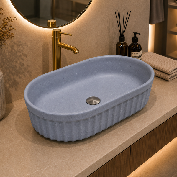 Premium Designer Table top/Counter top Wash Basin/Vessel sink (22x14x6 In) Grey