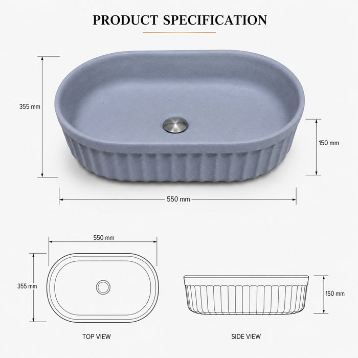 Premium Designer Counter top Wash Basin/Vessel sink size